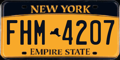 NY license plate FHM4207