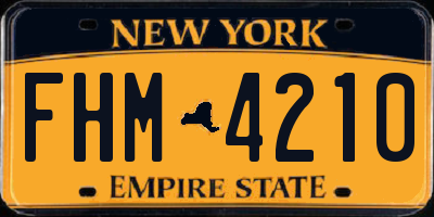 NY license plate FHM4210