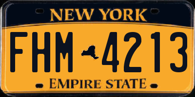 NY license plate FHM4213