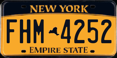 NY license plate FHM4252