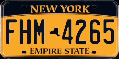 NY license plate FHM4265