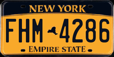 NY license plate FHM4286