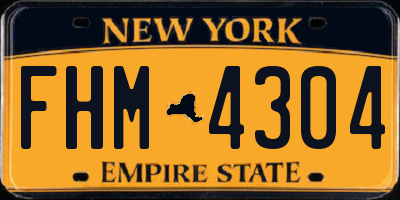 NY license plate FHM4304