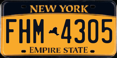 NY license plate FHM4305