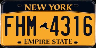 NY license plate FHM4316