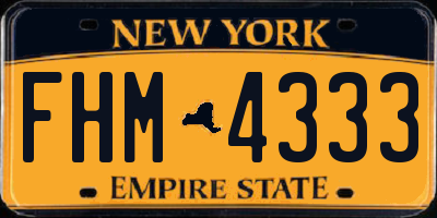NY license plate FHM4333