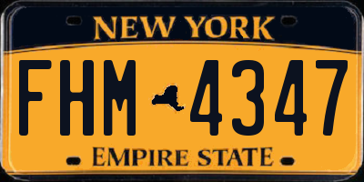 NY license plate FHM4347
