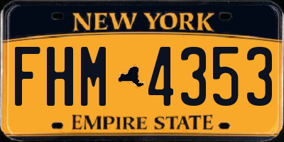 NY license plate FHM4353