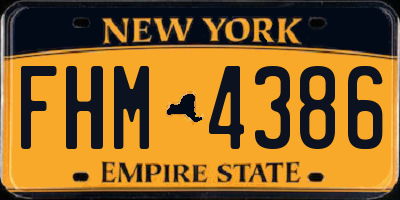 NY license plate FHM4386