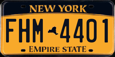 NY license plate FHM4401