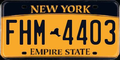 NY license plate FHM4403