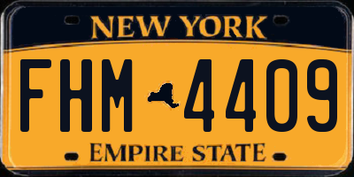 NY license plate FHM4409
