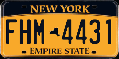 NY license plate FHM4431
