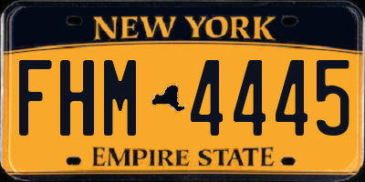 NY license plate FHM4445