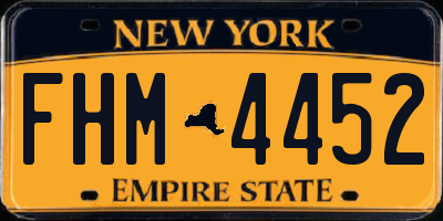 NY license plate FHM4452
