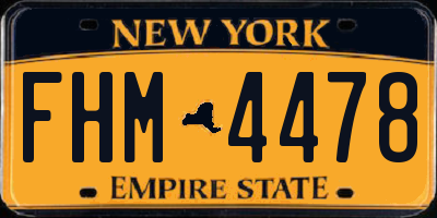 NY license plate FHM4478
