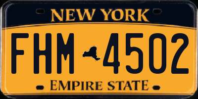 NY license plate FHM4502