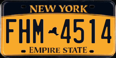 NY license plate FHM4514