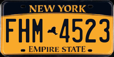 NY license plate FHM4523