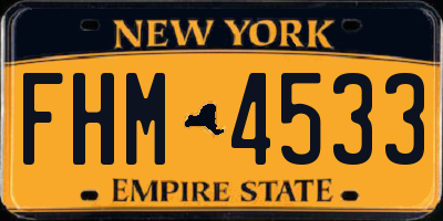 NY license plate FHM4533