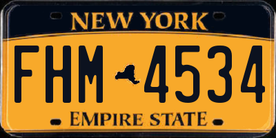NY license plate FHM4534