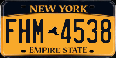 NY license plate FHM4538