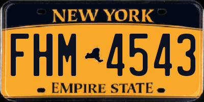 NY license plate FHM4543