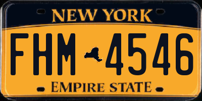 NY license plate FHM4546