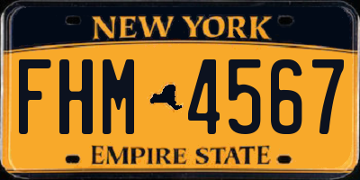NY license plate FHM4567