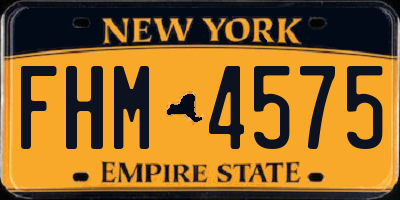 NY license plate FHM4575