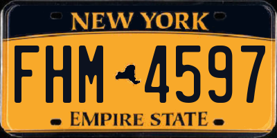 NY license plate FHM4597
