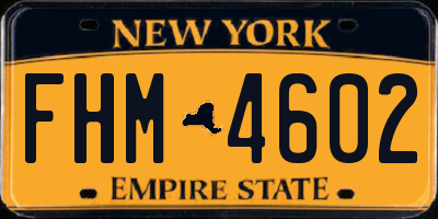 NY license plate FHM4602