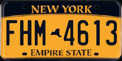 NY license plate FHM4613
