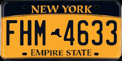 NY license plate FHM4633