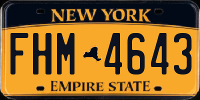 NY license plate FHM4643