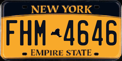 NY license plate FHM4646