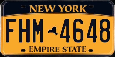 NY license plate FHM4648