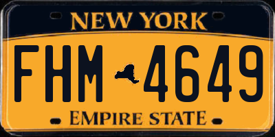 NY license plate FHM4649
