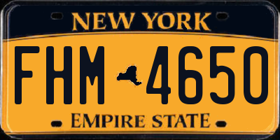 NY license plate FHM4650