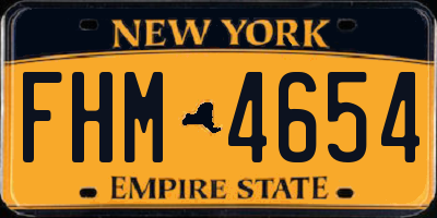 NY license plate FHM4654