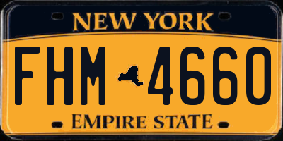 NY license plate FHM4660