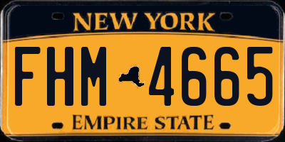 NY license plate FHM4665