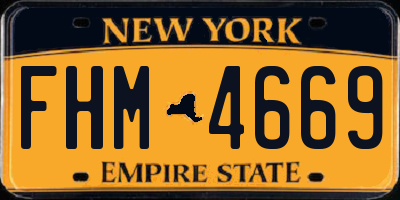 NY license plate FHM4669