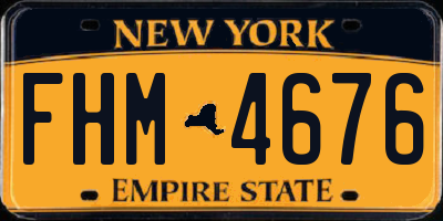NY license plate FHM4676