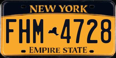 NY license plate FHM4728