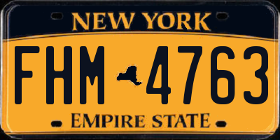 NY license plate FHM4763