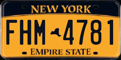 NY license plate FHM4781