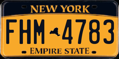 NY license plate FHM4783