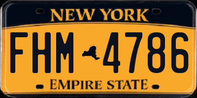 NY license plate FHM4786