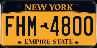 NY license plate FHM4800